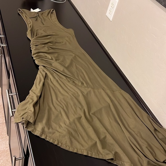 Daily Practice asymmetric tank top dress with ruched waist, color moss, sz S,NWT - Picture 14 of 14